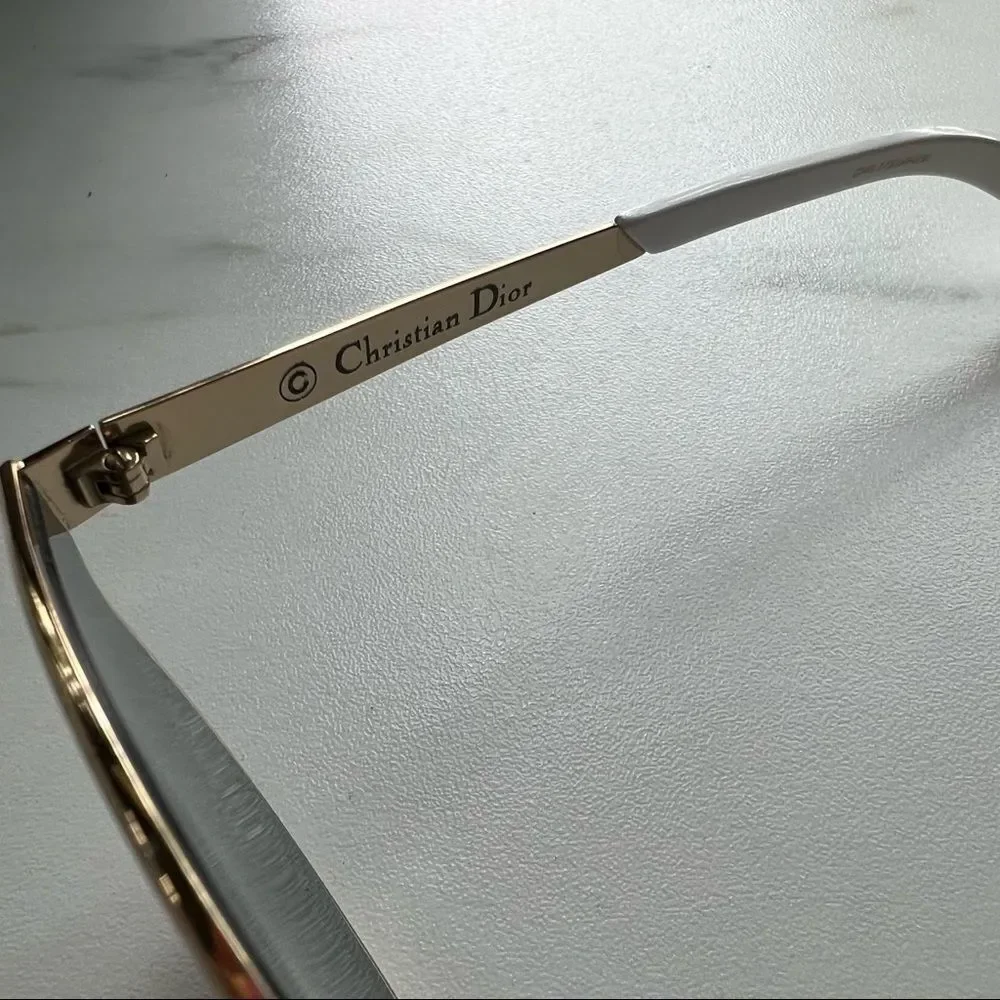 CHRISTIAN DIOR SYMMETRIC GBZQV WHITE MARBLE AUTHENTIC FRAMES SUNGLASSES 59-19